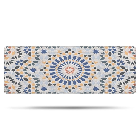 Multicolor Geometric Mosaic Pattern Bathroom Rugs Mat,Non Slip Microfiber Bathroom Rug,Rubber Backing,Soft Bathroom Mats for Bathroom Floor,Tub and Shower,47x17in(120x43cm)