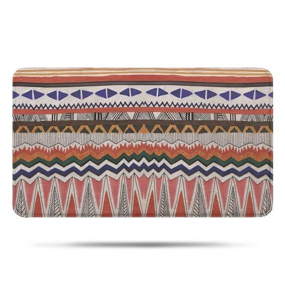 Multicolor Geometric Pattern Bathroom Rugs Mat,Non Slip Microfiber Bathroom Rug,Rubber Backing,Soft Bathroom Mats for Bathroom Floor,Tub and Shower,17x30in(43x75cm)