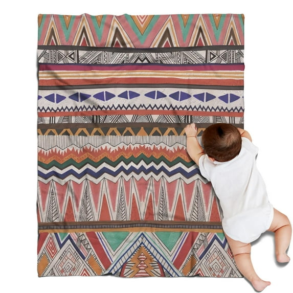 Multicolor Geometric Pattern Blanket,Comfortable Soft Flannel Throw Blanket,All Season,Warm Lightweight Blankets for Sofa Bed Couch Living Room Chair,30"x40"