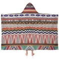 thumbnail image 1 of Multicolor Geometric Pattern Hooded Bath Towel，60"x35" for Ages 3 To 12 Kids, Quick Dry Lightweight Soft Microfiber Hood Beach Towel Cover Up for Kids, 1 of 7