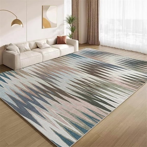 Multicolor Geometric Stripes Area Rug Modern Abstract Design Rugs Soft Washable Non Slip Carpet for Teens Boys Girls Kids Room Living Room Bedroom Entry Floor Mats 2 x 3ft