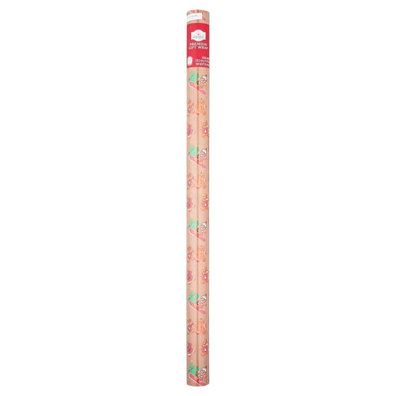 Multicolor Gingerbread Cookie Crew Premium Christmas Wrapping Paper, 100 sq ft, by Holiday Time