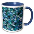 thumbnail image 1 of 3drose, Multicolor Girly Trend Blue Luxury Elegant Mermaid Scales Glitter, 11oz Two-tone Blue Mug, 1 of 6