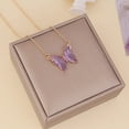 thumbnail image 1 of Multicolor Glass Butterfly Necklace for Women - Creative and Versatile Clavicle Chain, Unique Statement Jewelry, 1 of 11