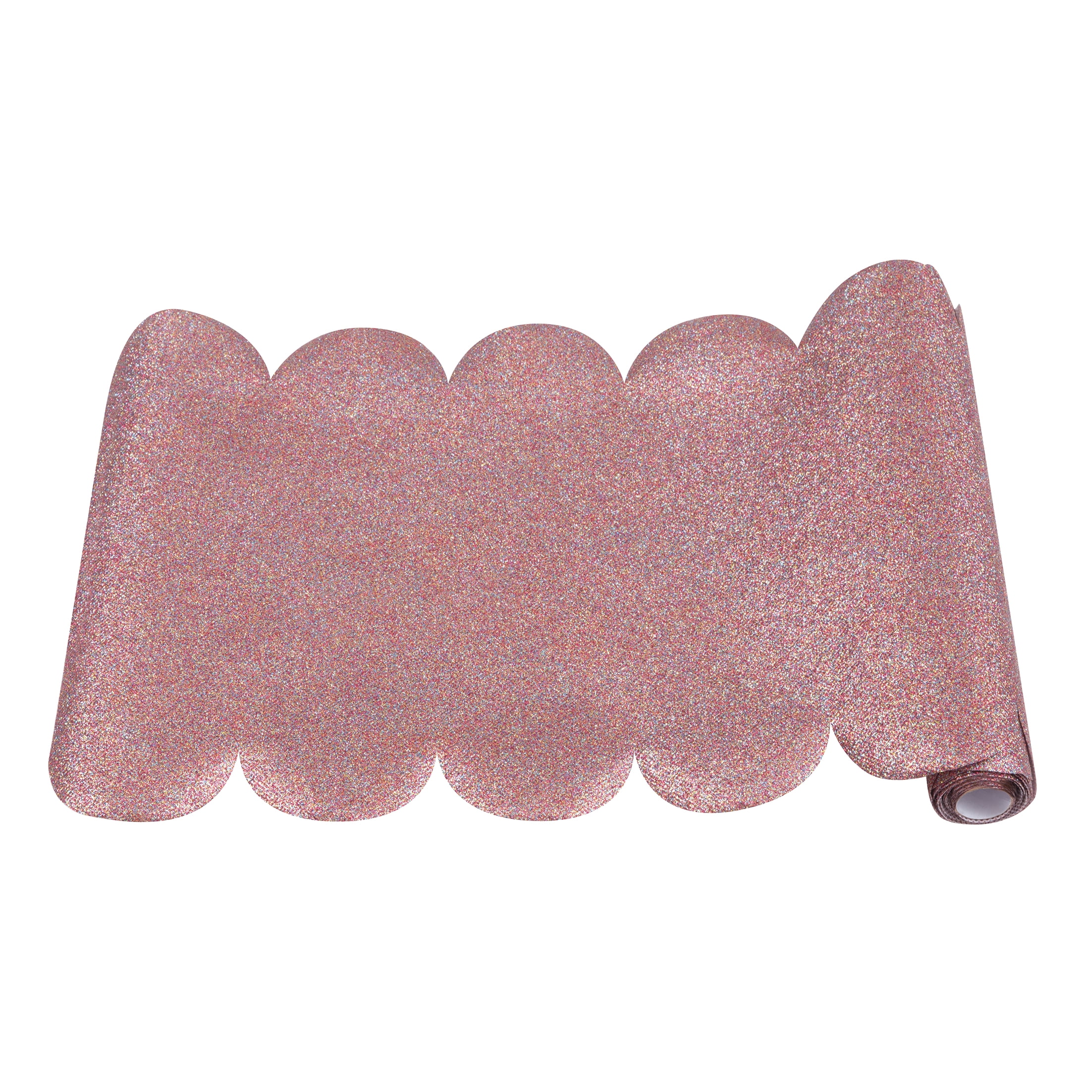 Way To Celebrate Plastic Table Runner, Multicolor Glitter Scalloped-Edge, 11.5 in x 108 in, 1 Count
