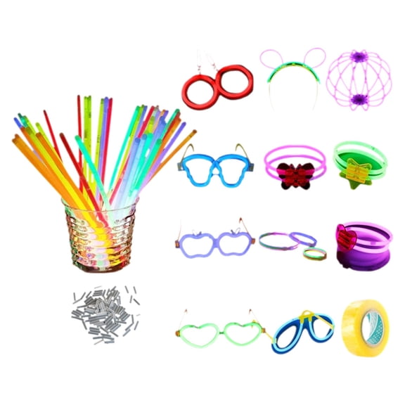 Multicolor Glow Stick Party Pack 50 Count, Light Up Bracelets Necklaces for Kids Teens Adults, Glow in Dark Accessories for Neon Party Supplie Decorations for Hallowee Christmas