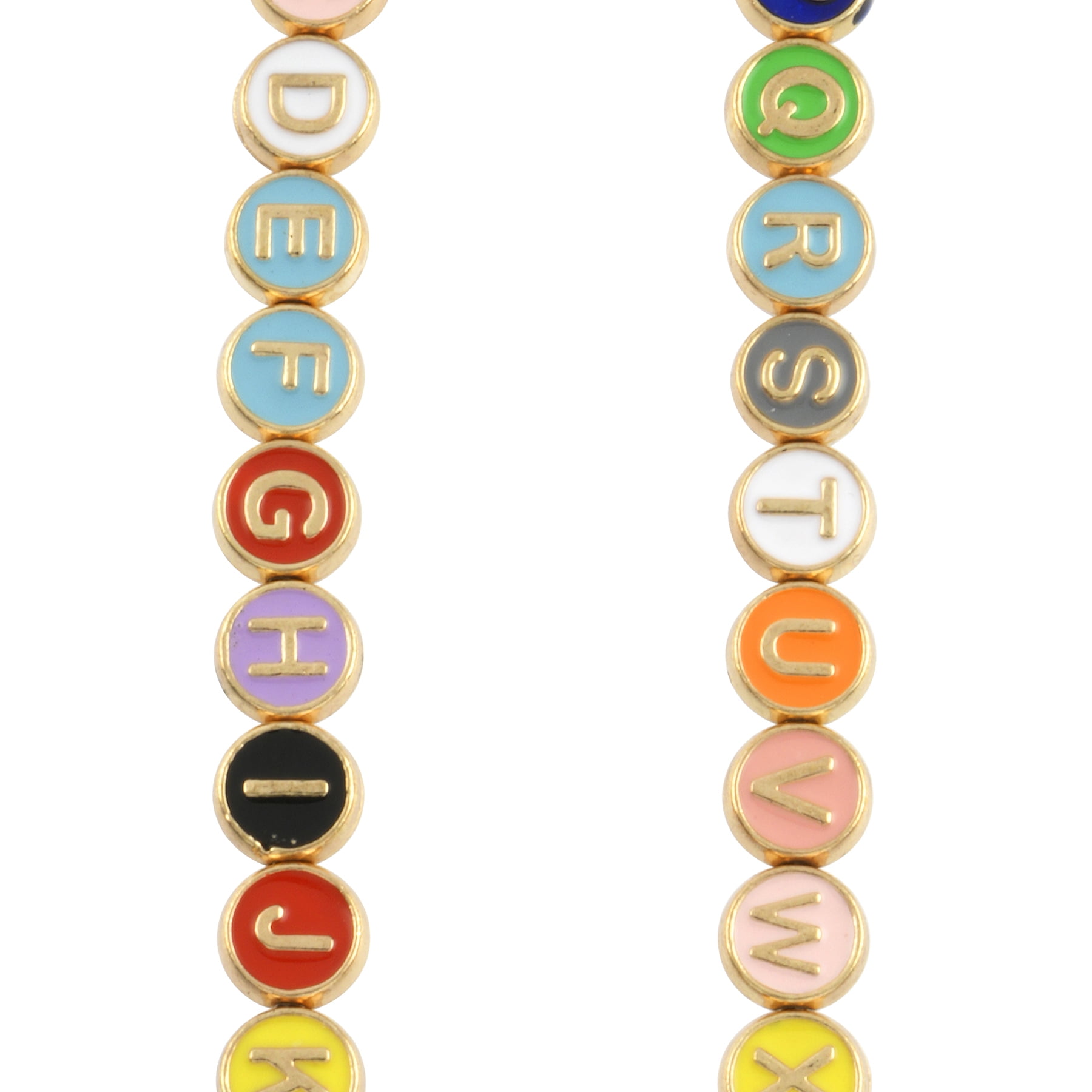 Multicolor Gold Alphabet Disc Beads 8mm by Bead Landing