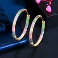 thumbnail image 1 of Multicolor Gold Color CZ Big Round Hoop Earring for Women Luxury Fashion Jewelry, 1 of 9