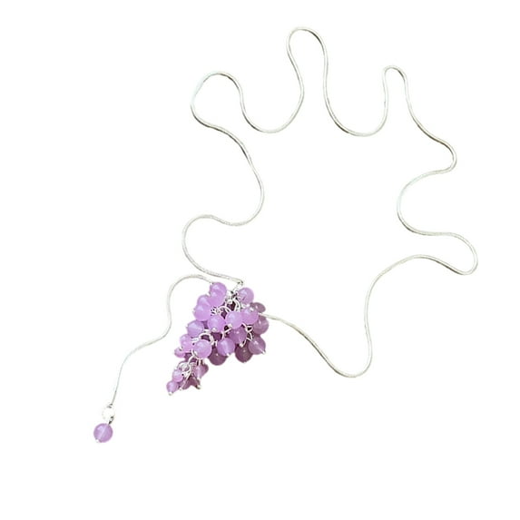 Multicolor Grape Inspired Crystal Necklace Adjustable Neck Chain for Daily Wear