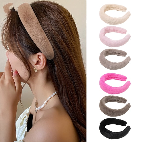 Multicolor Hair Accessories Plush Non Slip Thin Knitted Hairbands Assorted Colors for Girls Summer Dress Outfit One Size