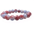 thumbnail image 1 of Multicolor Hand Made 10 mm Marble Style Glass Bead Bracelet with Adjustable Stretchband, Jewelry-148-0, 1 of 2