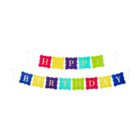 Multicolor Happy Birthday Banner Set, 2 Pieces, Way To Celebrate