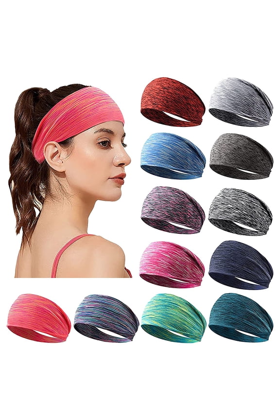 Multicolor Head Bands polyester Boho Bandana Head Bands for Women's Hair, Non Slip Workout Yoga Hairband Hair Accessories One Size