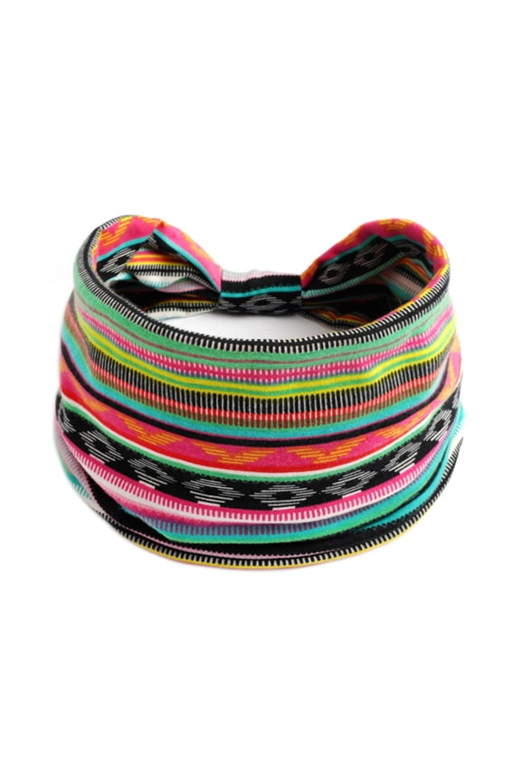 Multicolor Headband for Women Wide Elastic Headband Hair Headband Ladies Yoga Hijab Exercise Wicking Headband Elastic Non-Slip Headband Knotted Running Sports Headband