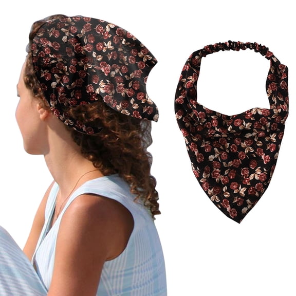Multicolor Headband for Women Floral Hair Bandanas Head Kerchief Women Bandana Print Hair Scarf Triangle Hair Kerchief with Ties Head Scarf