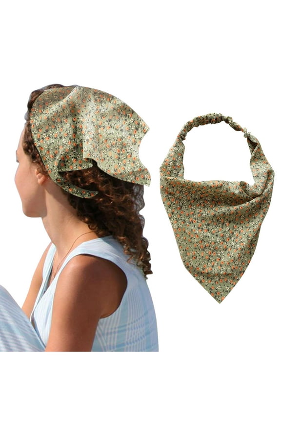 Multicolor Headband for Women Floral Hair Bandanas Head Kerchief Women Bandana Print Hair Scarf Triangle Hair Kerchief with Ties Head Scarf