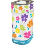 Multicolor Hibiscus Flings Plastic Bin - 22" X 15" (Pack Of 1) - Convenient & Stylish Waste - Perfect For Parties & Events