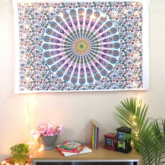 Multicolor Hippie Mandala Tapestry Poster Multi-styles Indian Wall Hanging Hippie Poster Bedspread Throw, 40x30 inches
