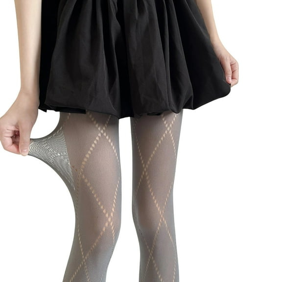 Multicolor Hollowout Argyle Pattern Tights Slimming Mesh Pantyhose Opaque Stockings Hosiery for Fashion Forward Women