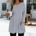 thumbnail image 1 of Multicolor Hoodies for Women Long Sleeve Shirts for Women Casual Tops Loose Fit Rib Knit Lightweight Long Sweater Crew Neck Pullover with Pockets Fall Tops for Women 2025, 1 of 6