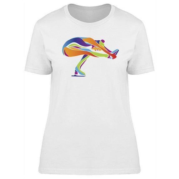 Multicolor Ice Skating Girl T-Shirt Women -Image by Shutterstock, Female Small