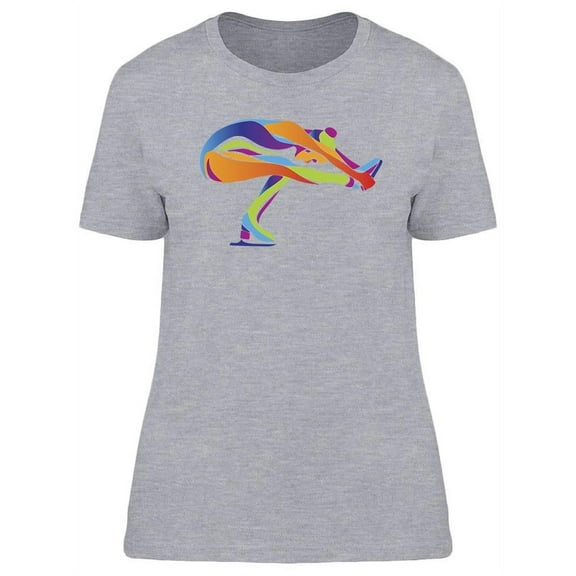 Multicolor Ice Skating Girl  T-Shirt Women -Image by Shutterstock, Female x-Large