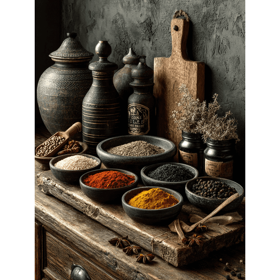 Multicolor Indian Spice Canvas Kitchen Dining Room Food Art Contemporary Home Wall Decor