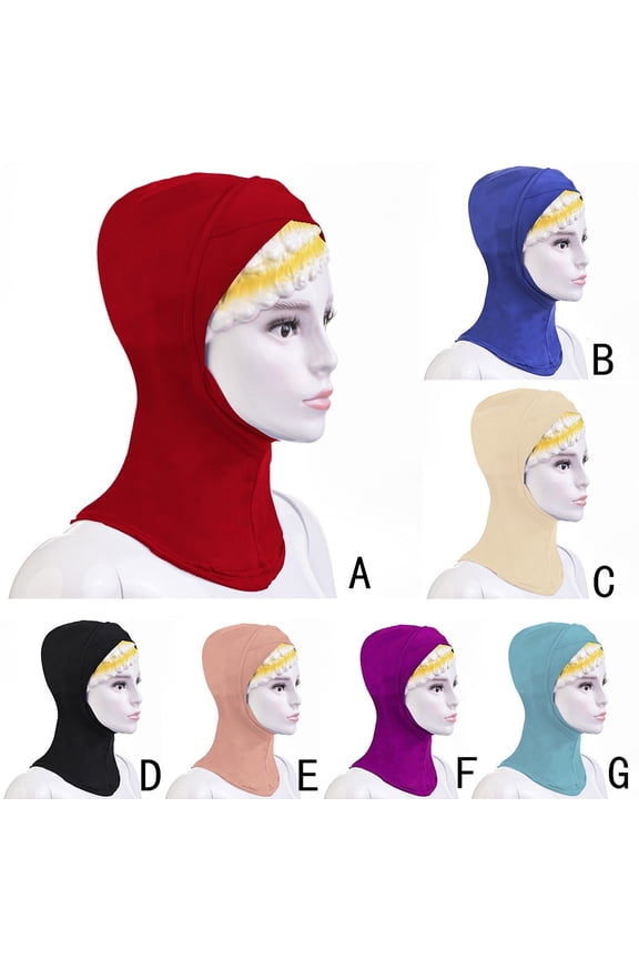 Multicolor Instant Hijab Set Acrylic Breathable Thin Cooling Skull Caps, Versatile Turban Head Wraps for Running Hiking One Size