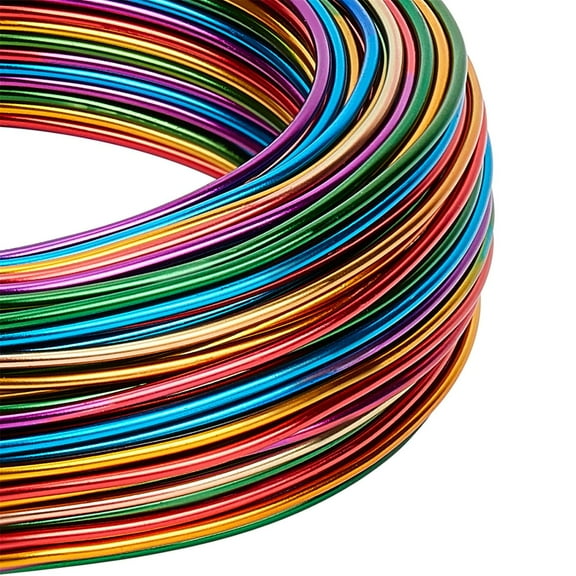 Multicolor Jewelry Craft Aluminum Wire (15 Gauge 136 Feet) Bendable Metal Wire with Storage Box for Jewelry Beading Craft Project - Gold Green Red Purple Blue Colorful