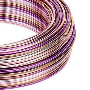 Multicolor Jewelry Craft Wire Gradient Color Aluminum Wire (15 Gauge 136 Feet) Bendable Metal Wire with Storage Box for Jewelry Beading Craft Project - Silver Pink Brown Purple Sienna Colorful