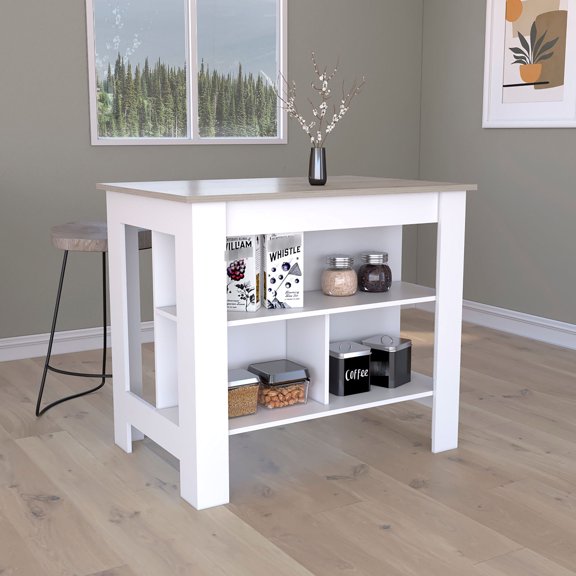 Multicolor Kitchen Table with Bacteria-Protecting Film / Shelves for Spice Organization