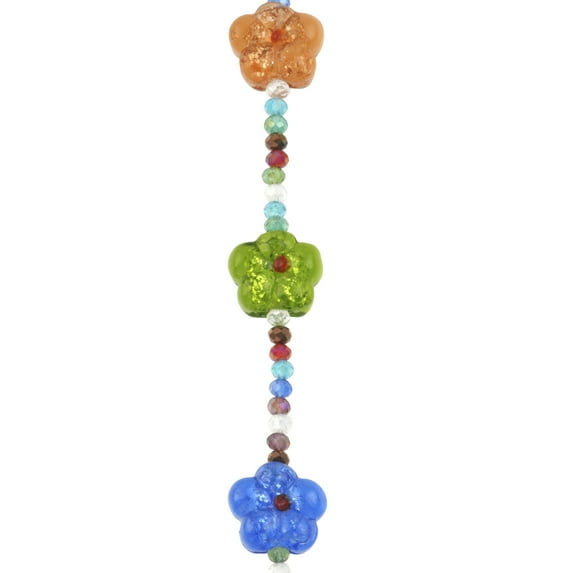 Multicolor Lampwork Glass Flower Beads by Bead Landing 5pc