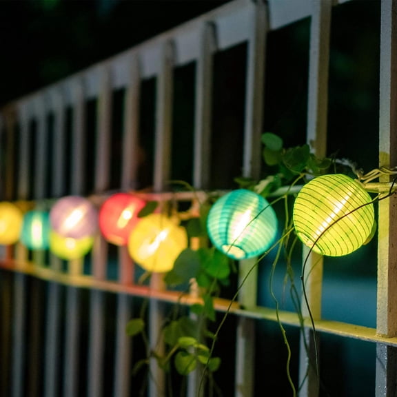 Multicolor Lantern String Lights, Nylon Hanging Lantern String Lights Plug in Connectable, Waterproof Indoor Outdoor Lights for Patio Wedding Party Bedroom, 9.84FT