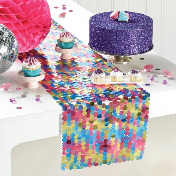 Multicolor Large Sequin Table Runner - 1 Pc.