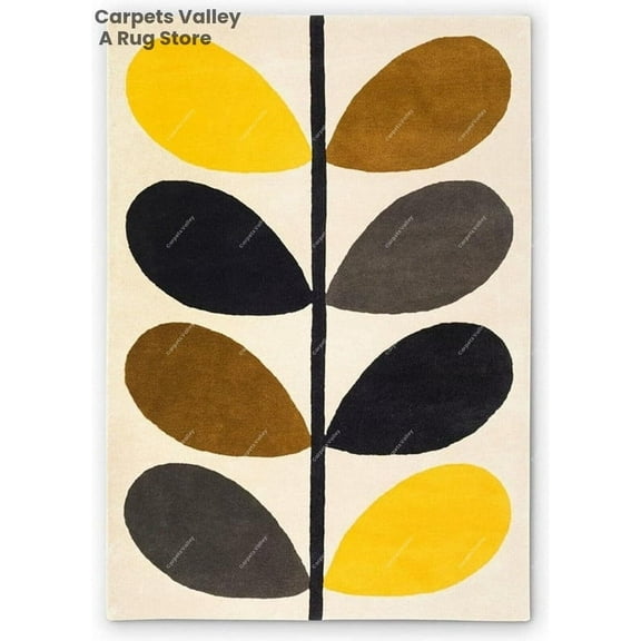 Multicolor Leaf Hand-Tufted Wool Area Rug – Exquisite Handmade Carpet for Living Room, Home Decor, and Cozy Spaces
