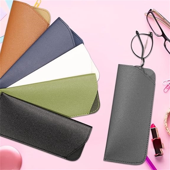 Multicolor Leather Eyeglass Case,6 Pcs Anti Scratch Glasses Pouch,Glasses Case,Soft Eyeglass Cases for Women Men