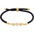 thumbnail image 1 of Multicolor Letter Initial Bracelet for Women Love Heart Cute Jewelry Gift Ideas for Girlfriend Daughter Mom Grandma On Birthday Christmas (D, Black), 1 of 5
