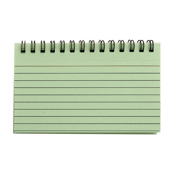 Multicolor-Lined Tear-Away Coil Index Card,50 Pieces 3X5 Inch Ruled Index Cards Sprial Note Taking Paper In Multiple Colors for Learning Memory Recipe Memo Scratch Pad Diy Greeting Card,Grass green