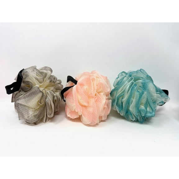 Multicolor Loofah Bath Sponge 3Pk