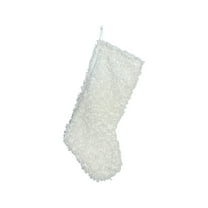 Multicolor Loop Fleece Christmas Stocking - Holiday Decorative Sock with Classic Patterns for Home Fireplace & Tree Decoration Gift Bag