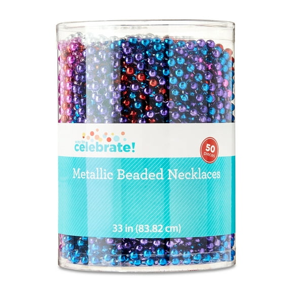 Multicolor Mardi Gras Plastic Beads, Party Favors, 33", by Way to Celebrate