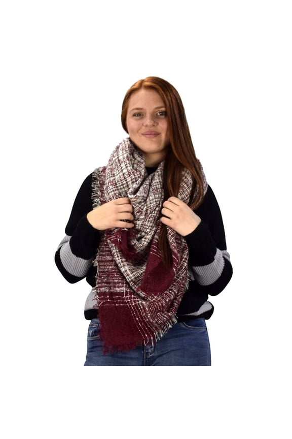Multicolor Marled Oversized Blanket Scarf Shawl Wrap Poncho