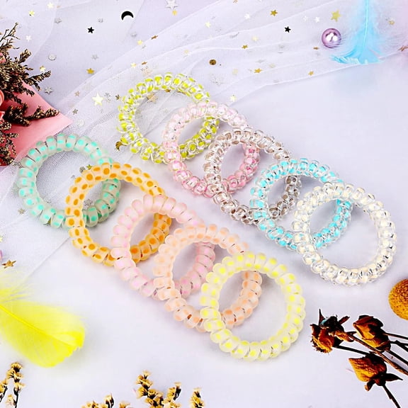 Multicolor Medium Spiral Coil Hair Ties No Crease Elastic Hair Coils Suitable for Thick Hair Daily Hair Accessory