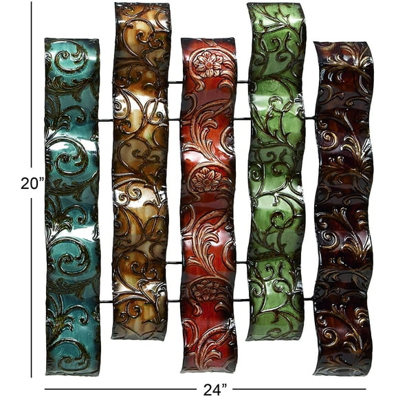 Multicolor Metal Wall Decor, 24x20 Inches, Classic Traditional Design