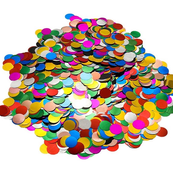 Multicolor Metallic Foil Confetti(0.59 inch) Round Dots Glitter Rainbow Table Confetti for Party Wedding Decorations,2.11 OZ per pack