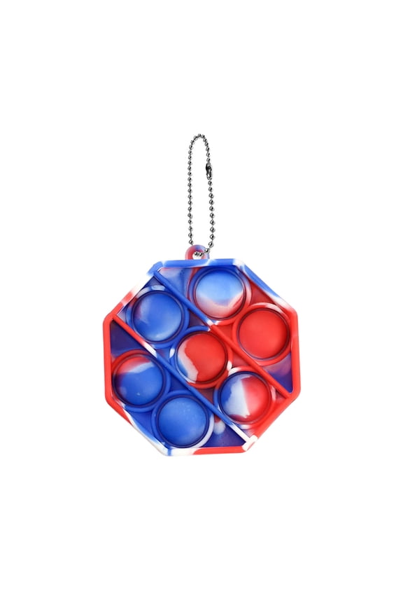 Multicolor Mini Push Pop Keychain, Pocket-Sized Bubble Popper Fidget Toy for Stress Relief, Inspired by Elimination Game for Instant On-The-Go Sensory Play