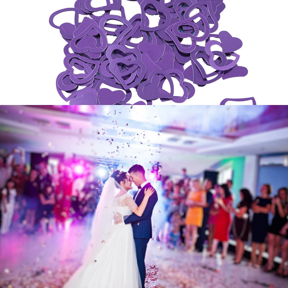 Multicolor Mixed Hearts Wedding Confetti Sparkle Table Scatters Party Decorations (Purple)