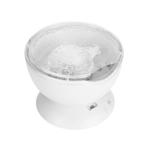 Multicolor Ocean Wave Light Projector Nightlight with Mini Music Player for Living Room and Bedroom Novelty Baby Lamp White