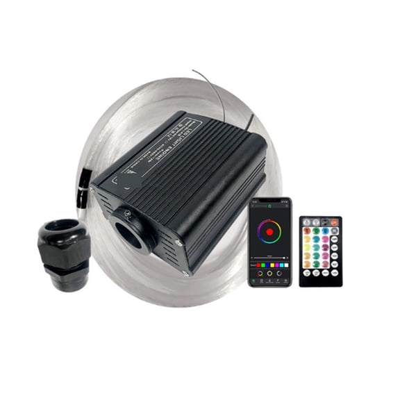 Multicolor Optic Lighting LED Smart Fiber Light Engine, Control Cable Starry Effect Ceiling Room Car Lamp Phone
