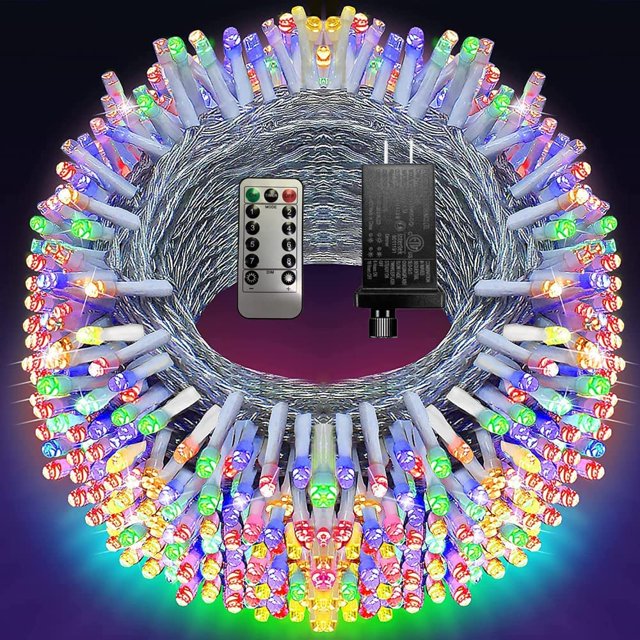 Multicolor Outdoor Christmas String Lights, 105ft 300LED Fairy Light